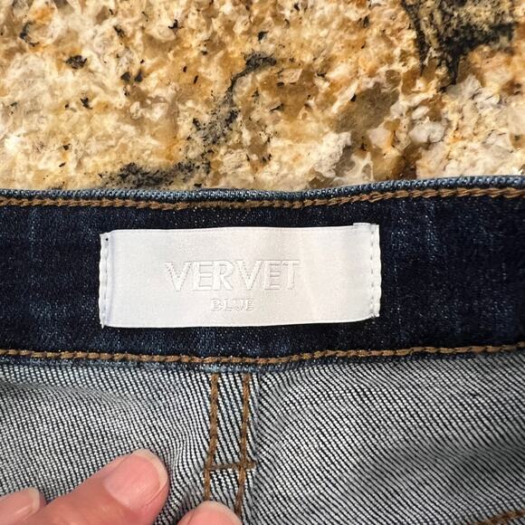 Vervet Blue Step Kick Raw Hem Flare Cropped Jeans - SIZE 27 - Picture 5 of 12